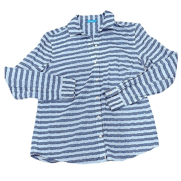 J. McLaughlin Button Down Striped Blouse - Picture 6 of 13